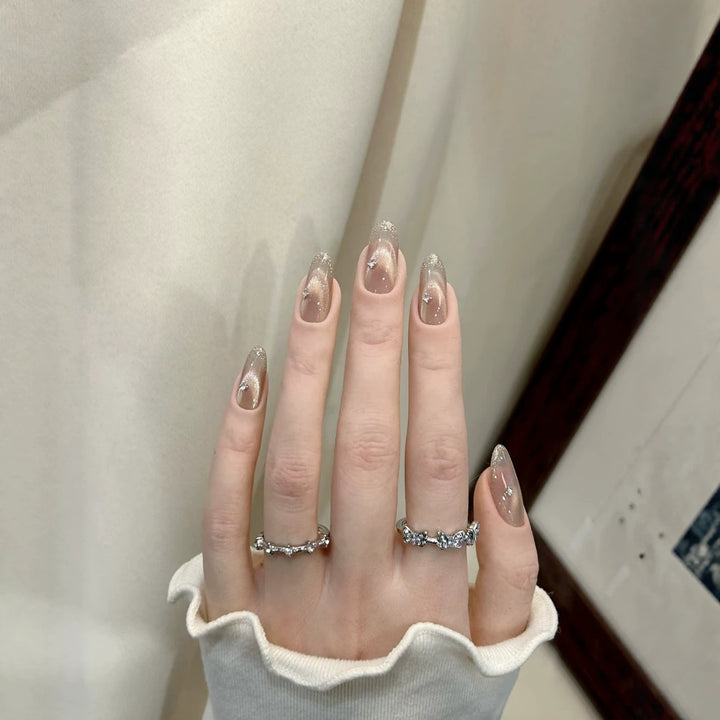 Glittery Stiletto Press-On Nail Extensions