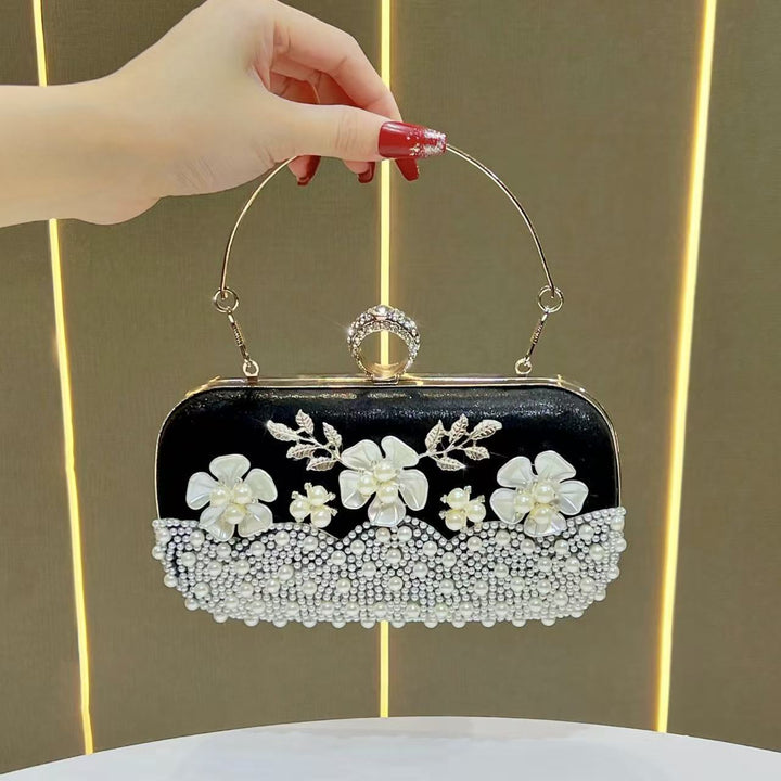 Elegant Pearl-Embellished Evening Purse