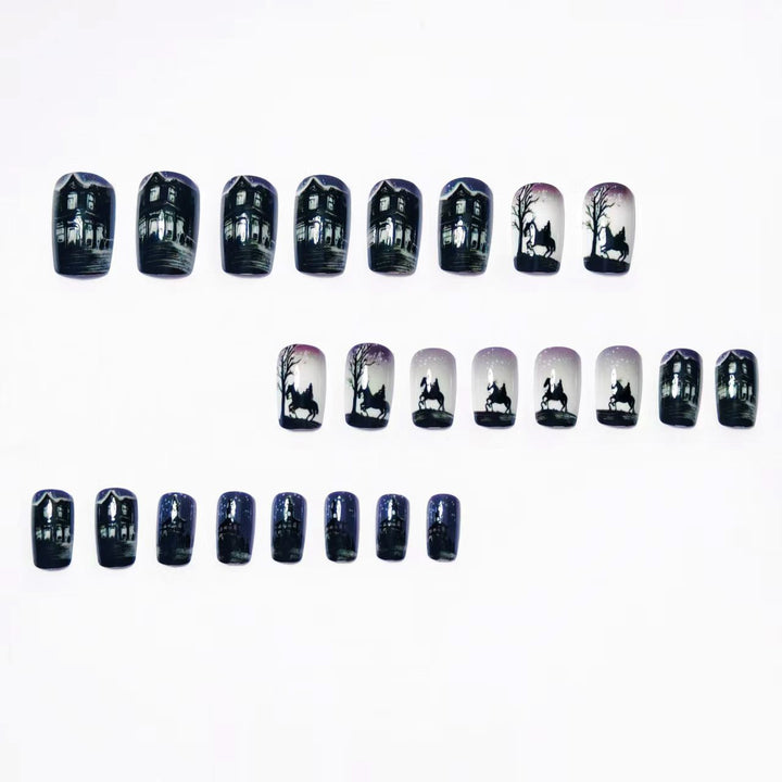 Artificial nails with mysterious winter landscape design Kalsten