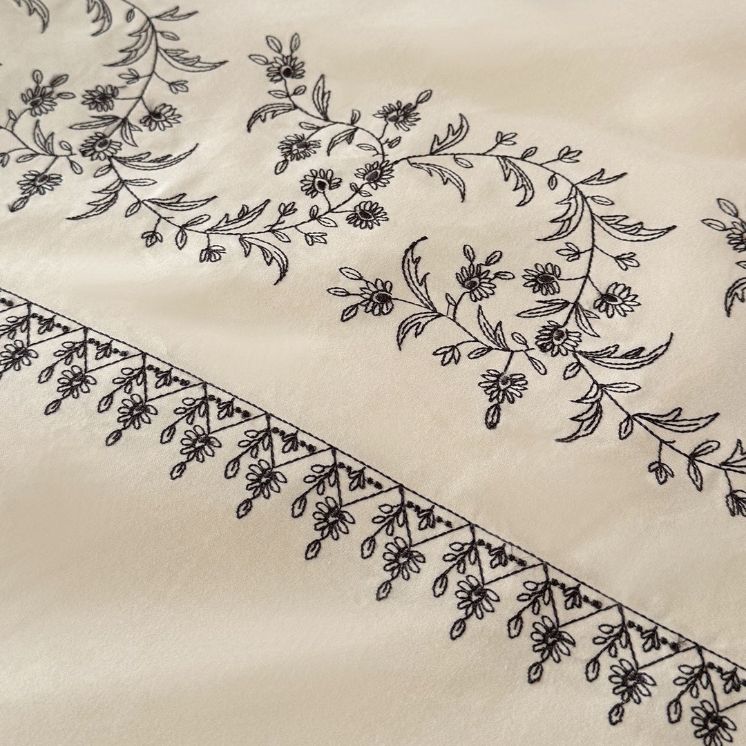 Luxury bedding set with embroidered border detail