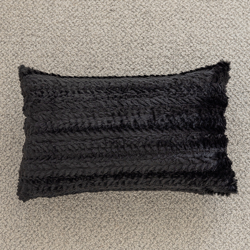 Hand-Tufted Abstract Loop-Squiggle Square Throw Pillow Cover with Hidden Zipper