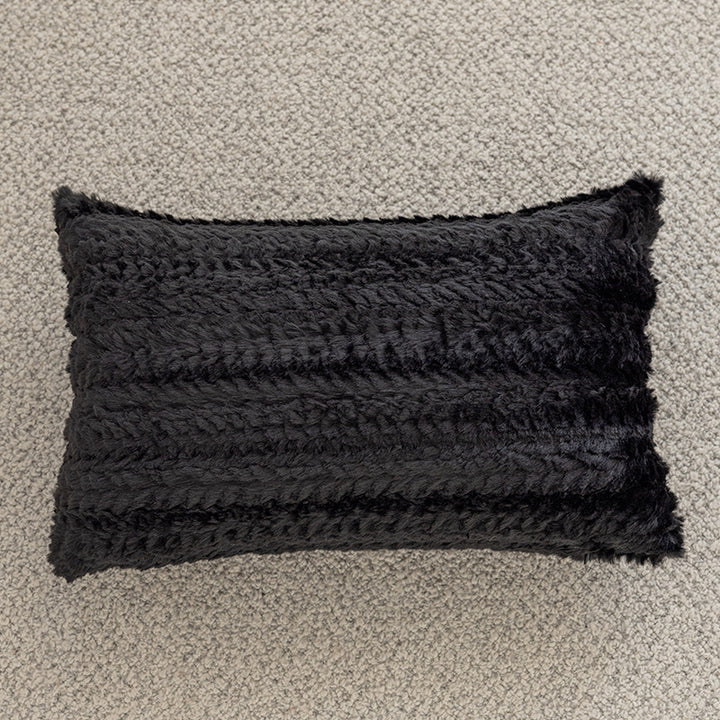 Hand-Tufted Abstract Loop-Squiggle Square Throw Pillow Cover with Hidden Zipper