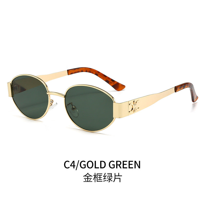 Women's designer sunglasses with elegant oval frame and unique accents Kalsten