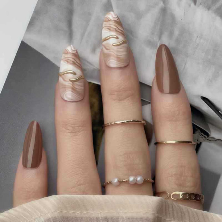 Artistic Marble Design Press-On Nail Set Kalsten