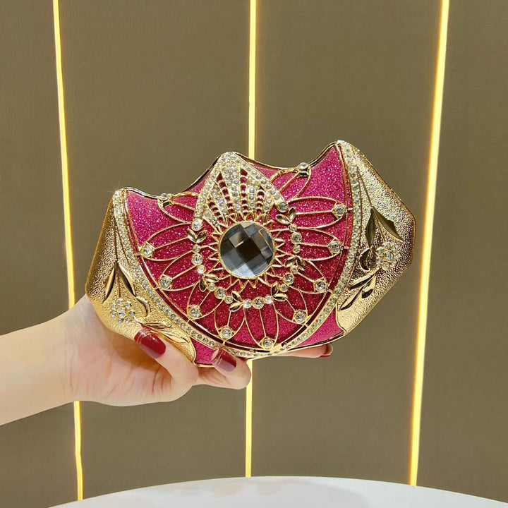 Floral-Inspired Rhinestone Evening Clutch