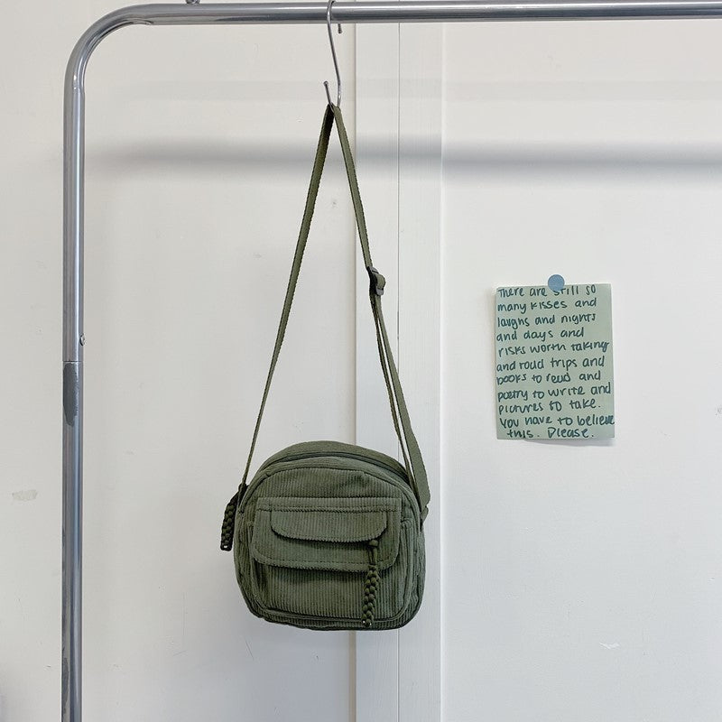 Compact Corduroy Crossbody Bag Kalsten