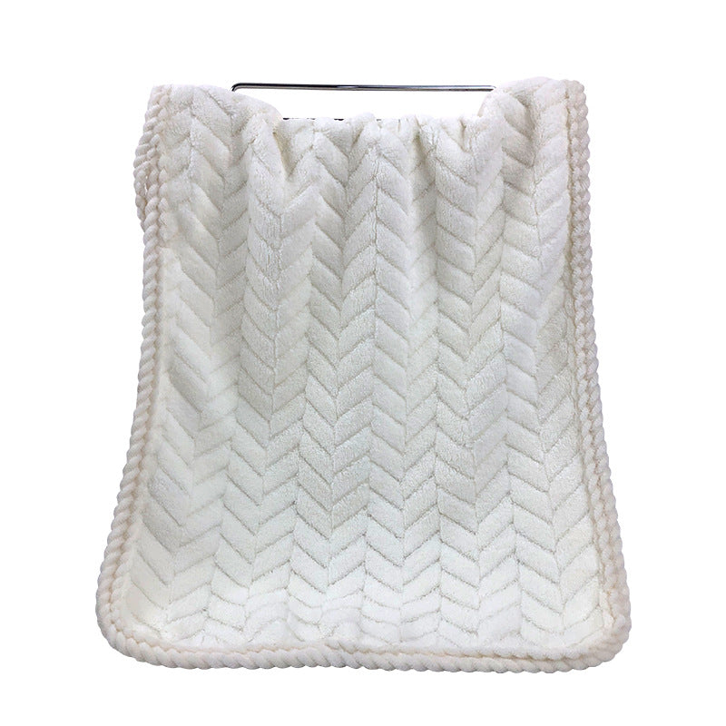 Cozy Terry Bath Blanket with Modern Zigzag Pattern Kalsten