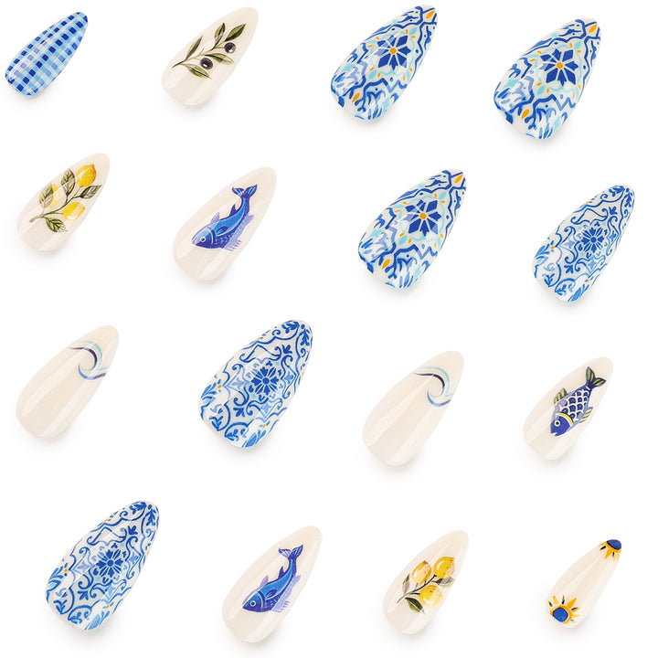 Artistic Nail Art with Fruit and Ocean Motifs Kalsten