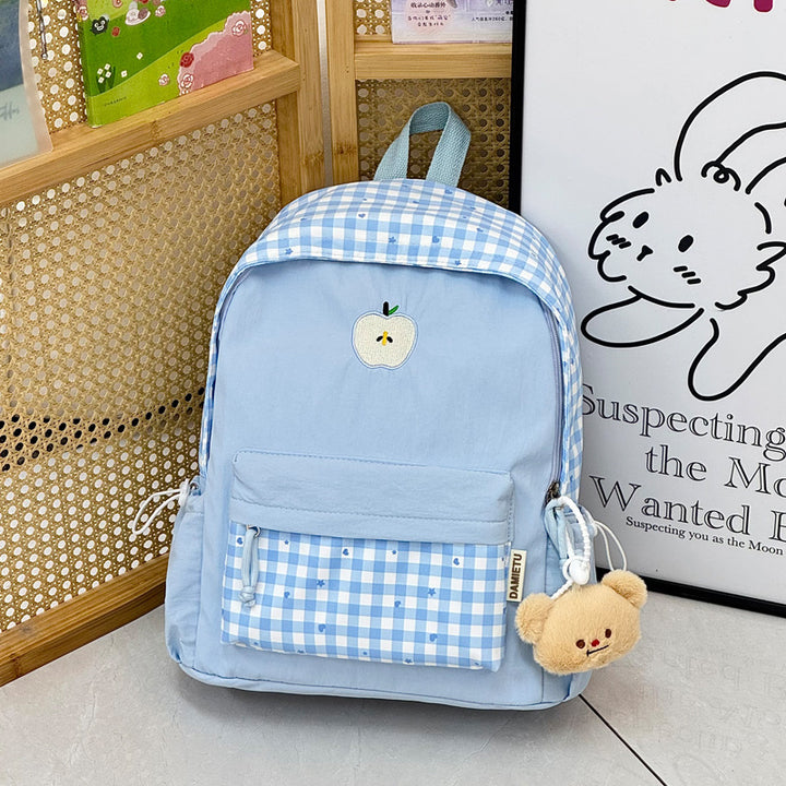 Playful Gingham Patterned Backpack Kalsten