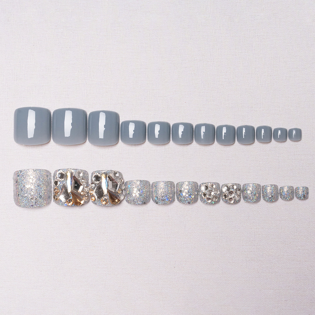 Decorative Glitter Pedicure Nail Art