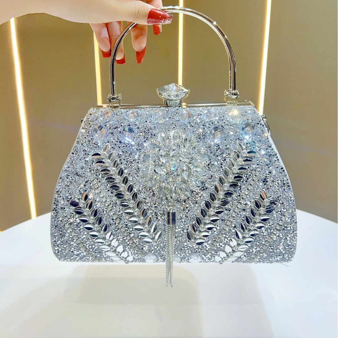 Embellished Floral Evening Handbag