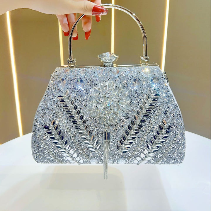 Embellished Floral Evening Handbag