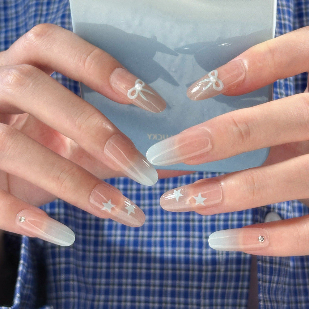 Artistic Almond-Shaped Press-On Nails with Floral Design Kalsten