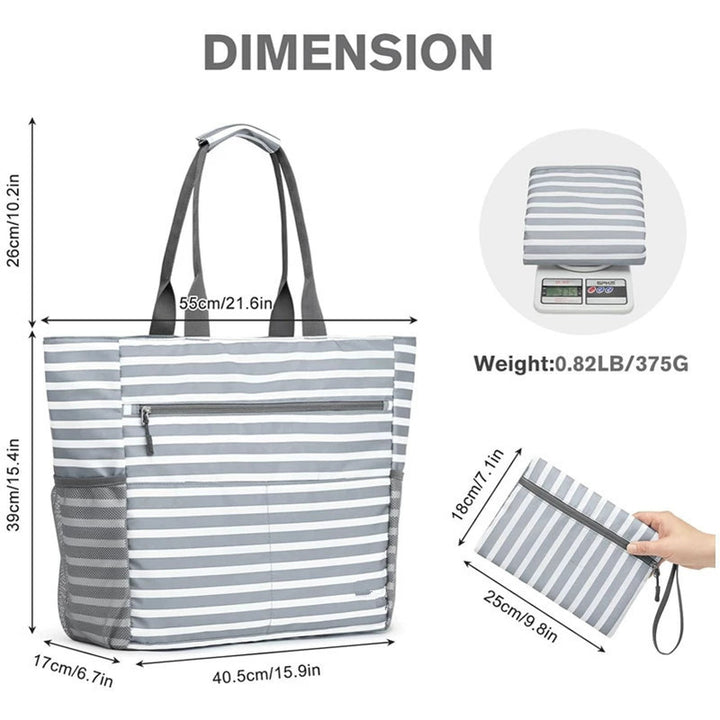 Large beach bag with multiple compartments and insulated inner pocket Kalsten