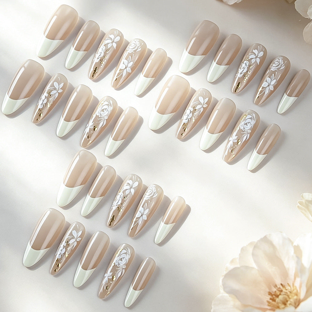 Elegant Floral Gel Nail Art Set Kalsten