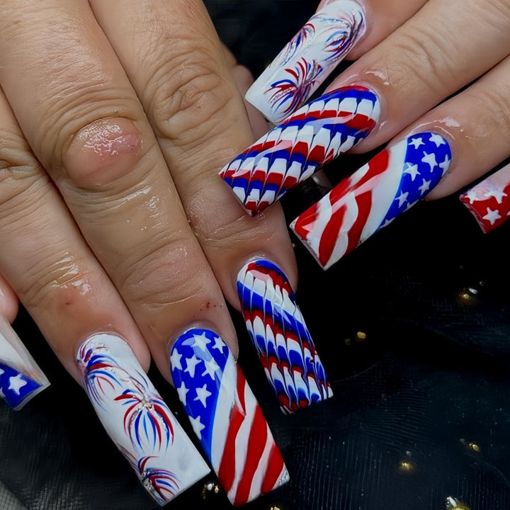 Artificial nails with patriotic patterns Kalsten