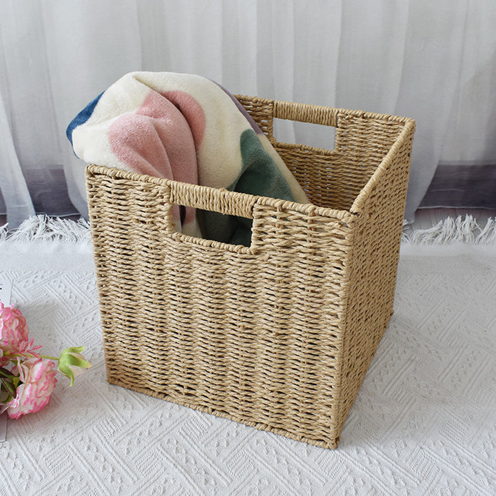 Rustic Woven Storage Bin Kalsten