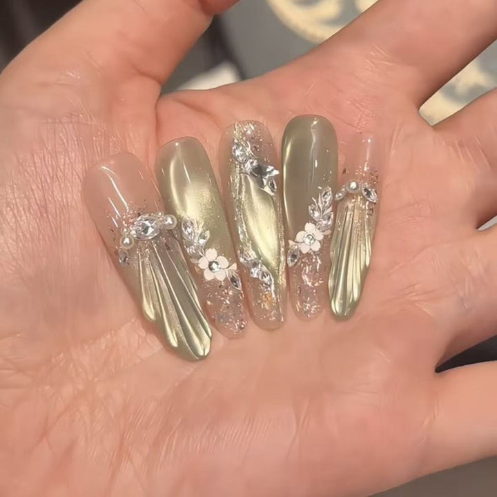 Elaborate Floral Nail Art Extensions