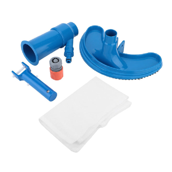 Telescopic pool vacuum head with heavy duty scrubbing bristles and fine mesh debris collection bag Kalsten