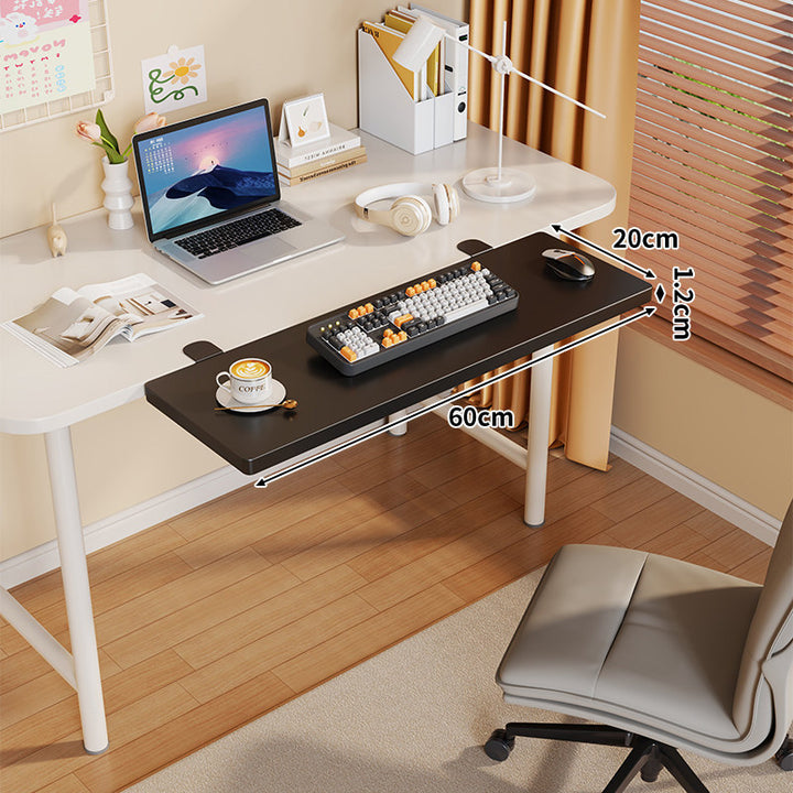 Long Under-Desk Pull-Out Sliding Keyboard and Work Surface Shelf