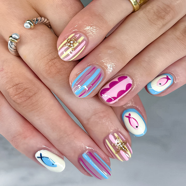 Creative Themed Press-On Nail Art Set Kalsten