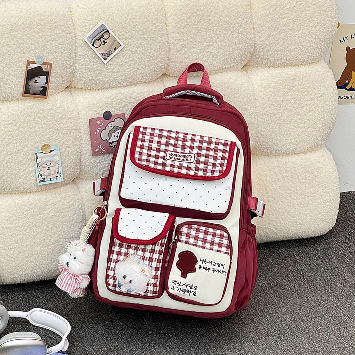 Multi-Compartment Cute Character School Backpack
