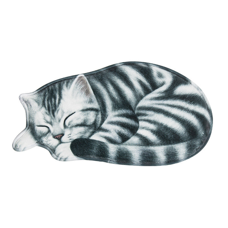 Cartoon Cat-Themed Plush Bath Mat Kalsten