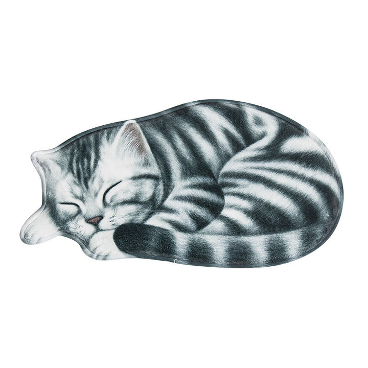 Cartoon Cat-Themed Plush Bath Mat Kalsten