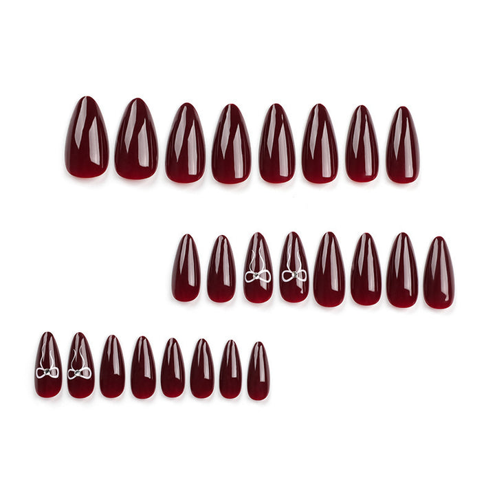Elegant Stiletto Press-On Nail Tips with Floral Detail Kalsten