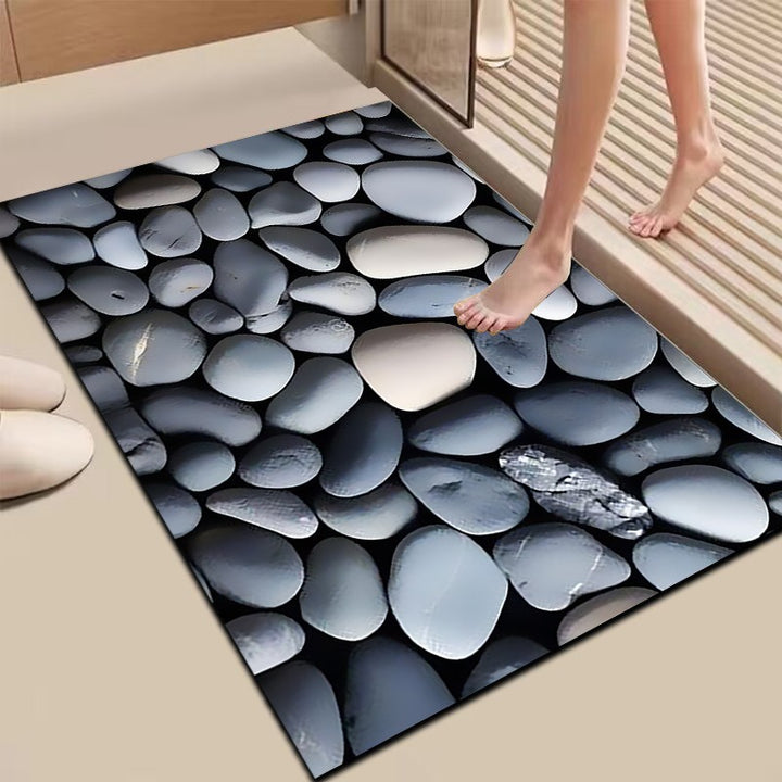 Textured Stone Print Area Mat Kalsten