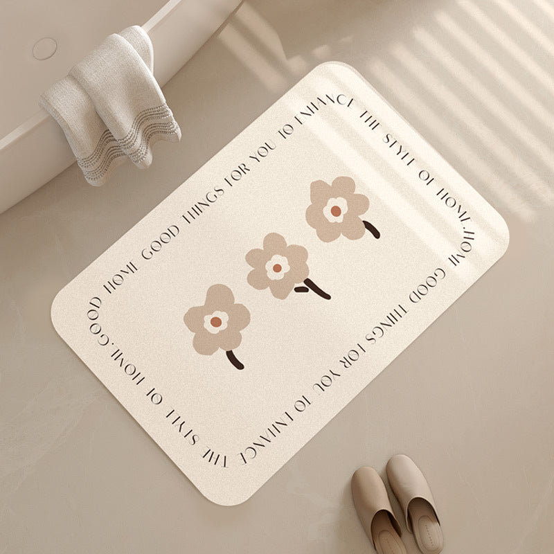 Artistic Floral Bathroom Mat Kalsten