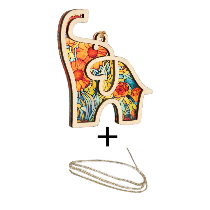 Artistic Wooden Elephant Ornament