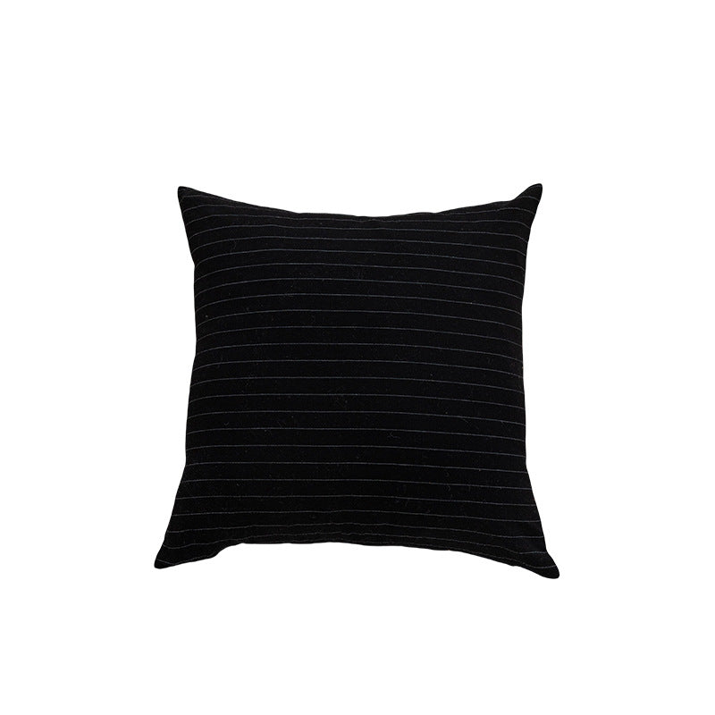 Square Striped Knit Cotton Cushion Cover with Hidden Zip and Soft Insert