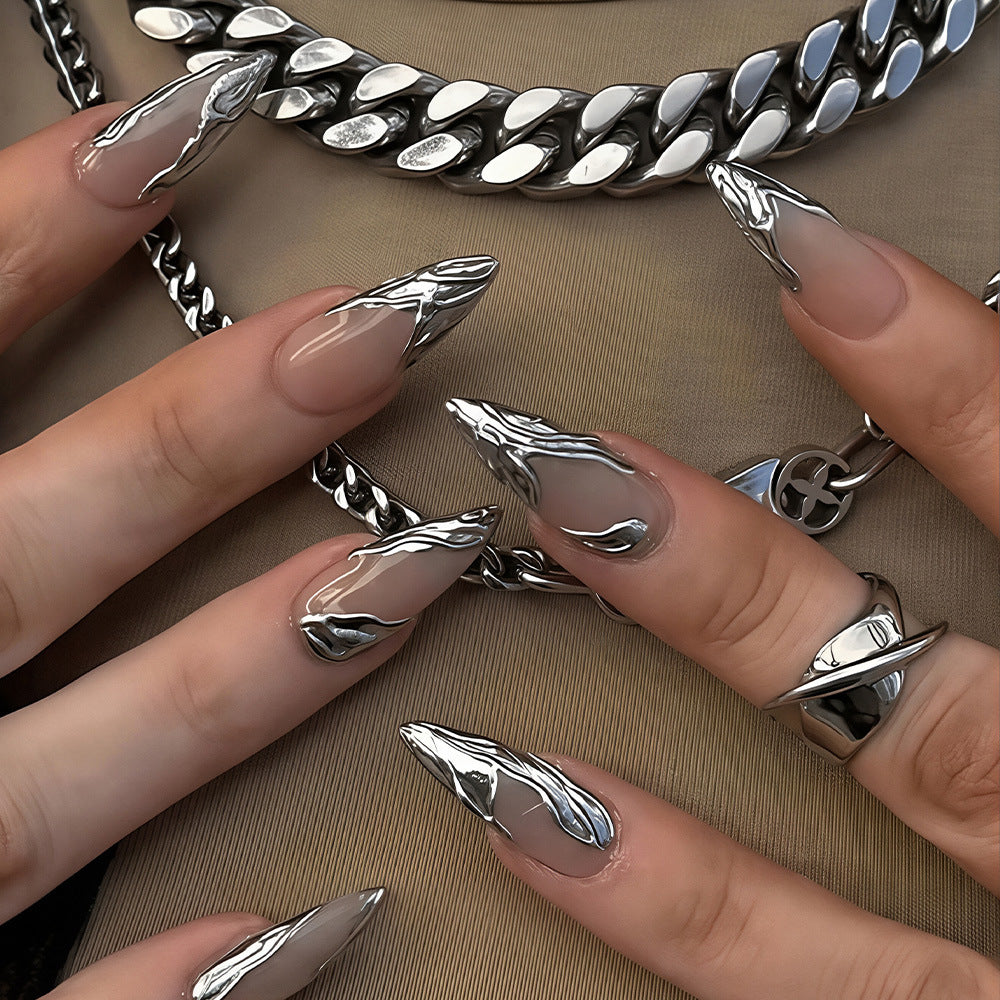 Premium Marble Design Press-On Nail Set Kalsten