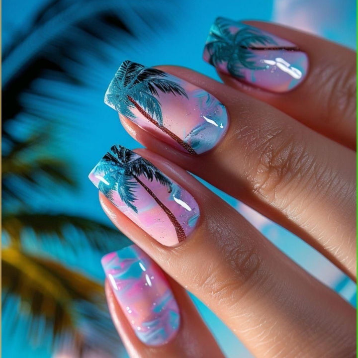 Artificial nails in tropical palm design Kalsten