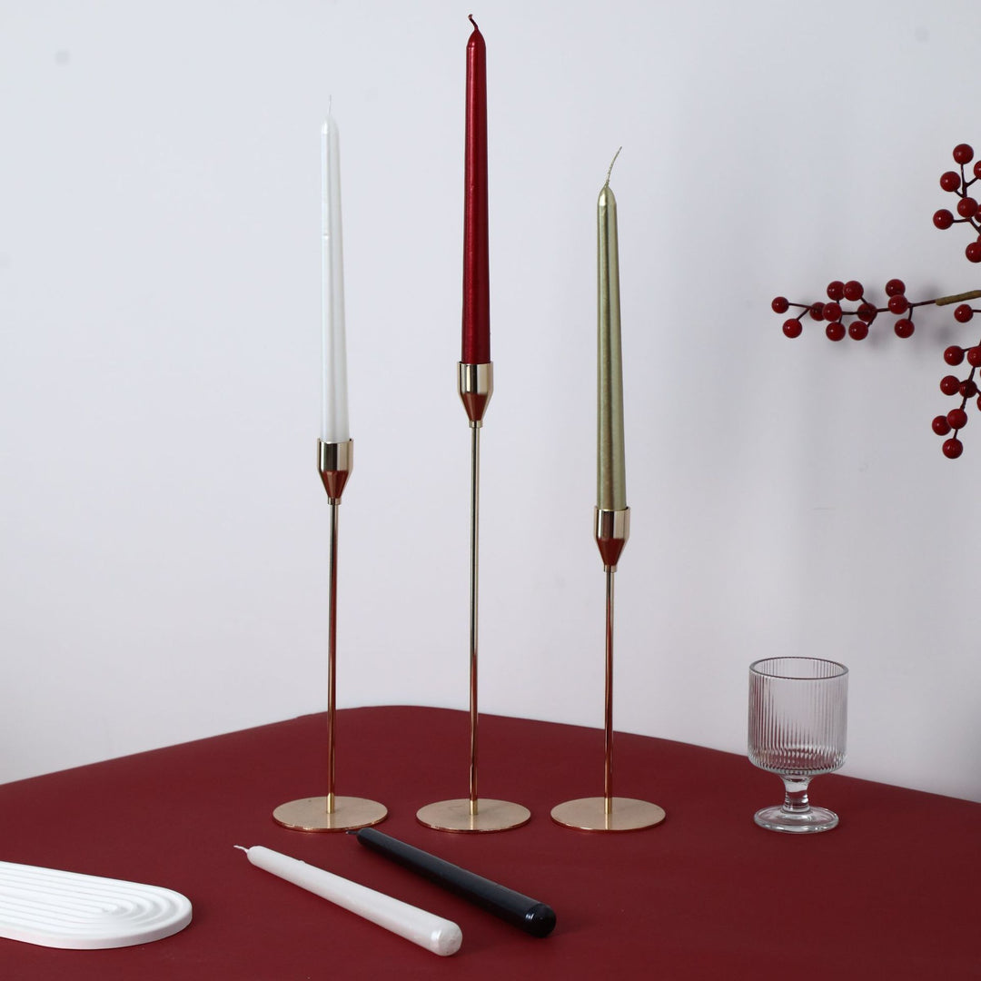 Long-Length Slim Dripless Dinner Taper Candle Pair with Cotton Core