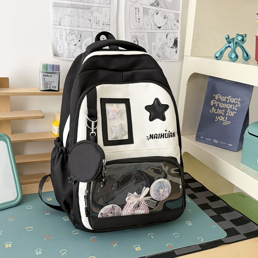 Stylish Star-Embellished School Backpack Kalsten 1791205030