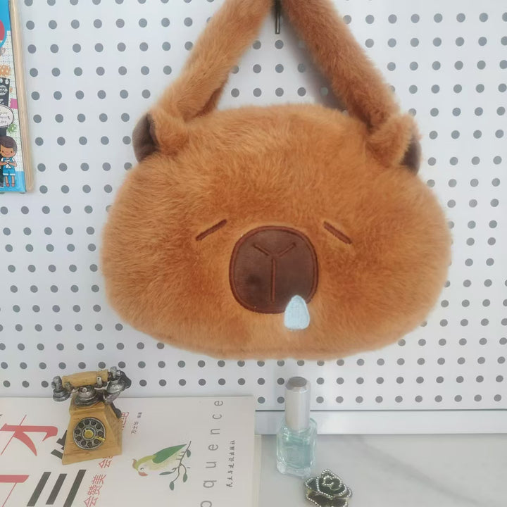 Plush Shoulder Bag with Cute Animal Motif Kalsten