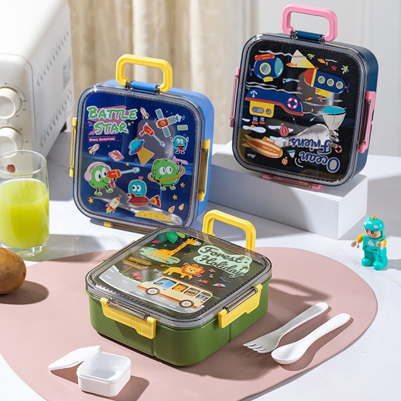 Fun-Themed Lunch Box with Multiple Compartments