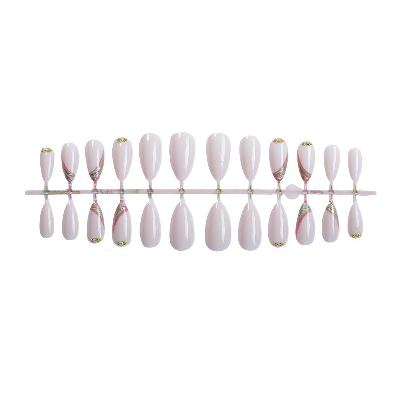 Elegant Press-On Nail Set with Floral Design Kalsten