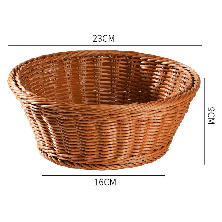 Handcrafted Round Wicker Serving Bowl Kalsten