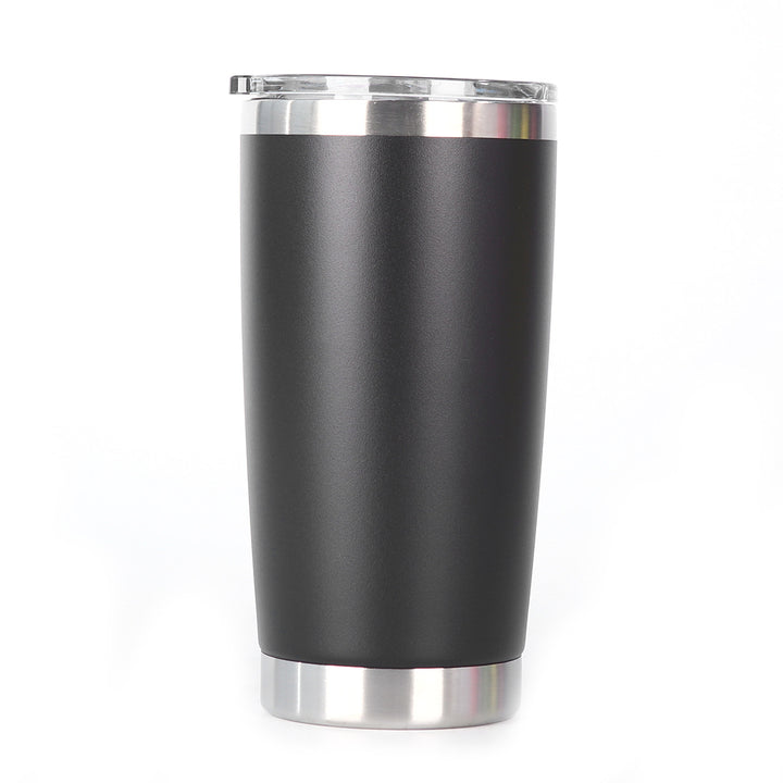 Ergonomic Tapered Insulated Stainless Steel Travel Tumbler With Clear Press-Fit Lid And Non-Slip Base