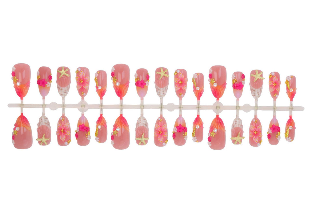 Artificial nail set with playful maritime design Kalsten