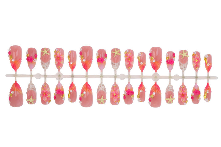 Artificial nail set with playful maritime design Kalsten
