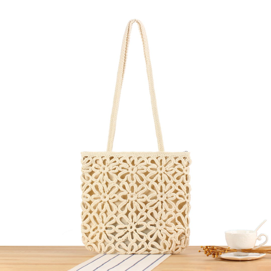 Crochet Tote Bag with Floral Patterns Kalsten