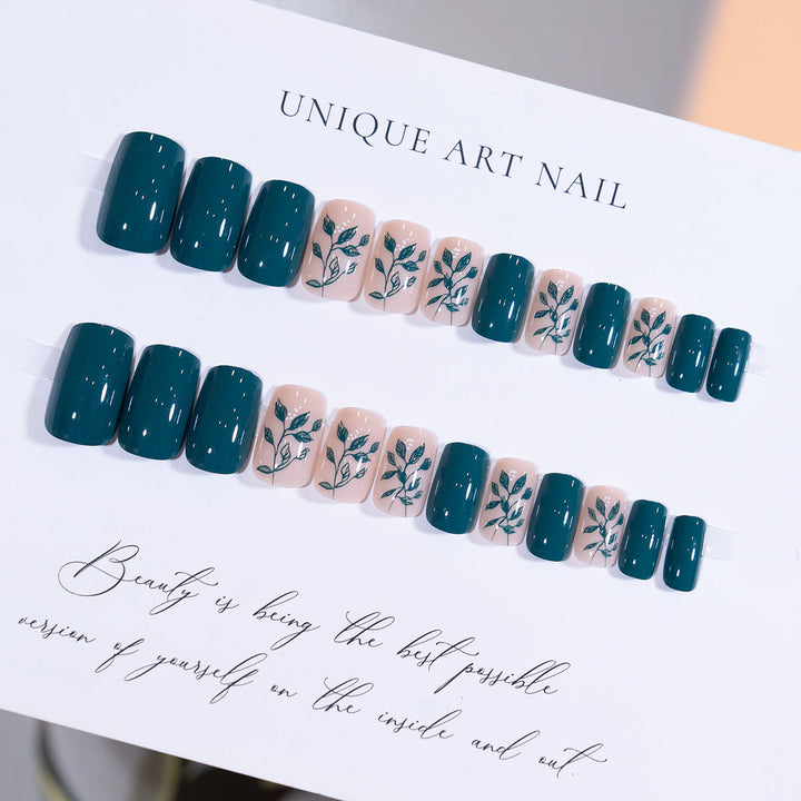 Elegant Artistic Botanical Press-On Nails