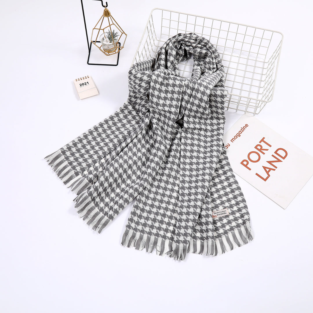 Ladies elegant scarf with houndstooth pattern Kalsten