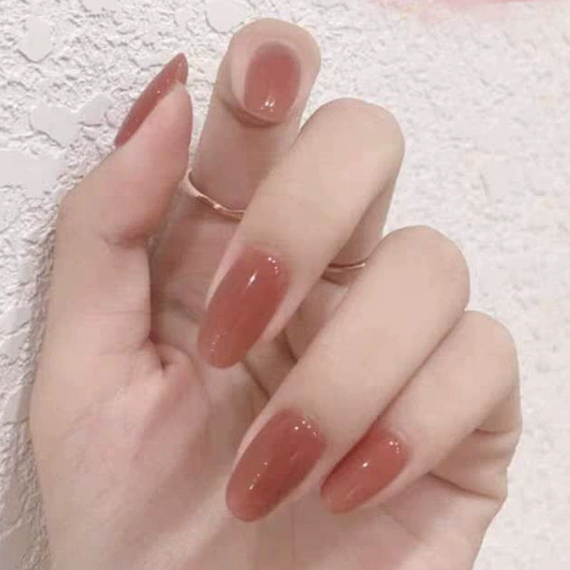 Glossy Almond-Shaped Press-On Nails Kalsten