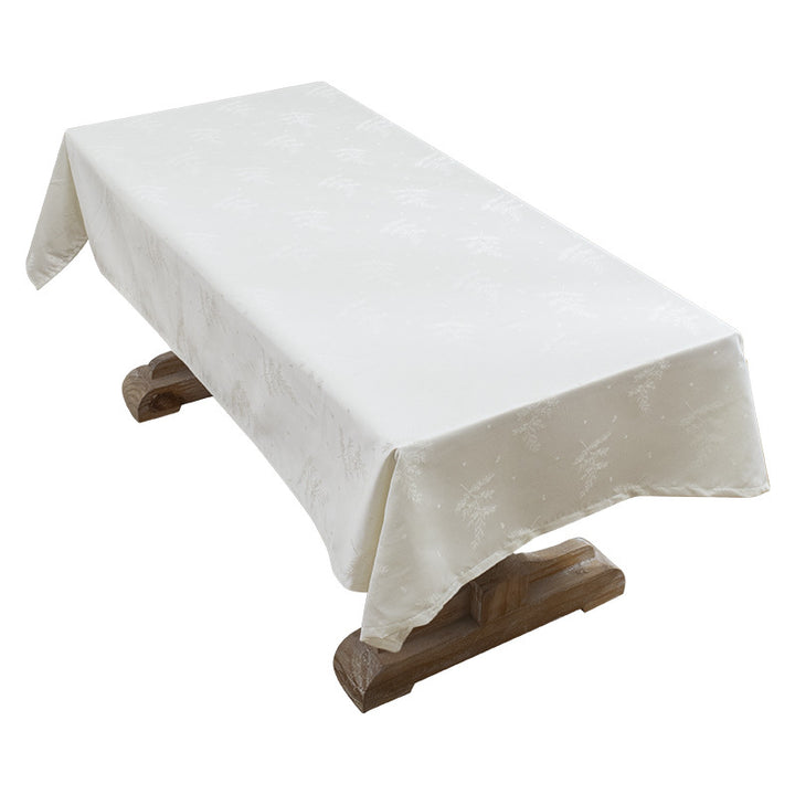 Jacquard tablecloth with intricate snowflake relief