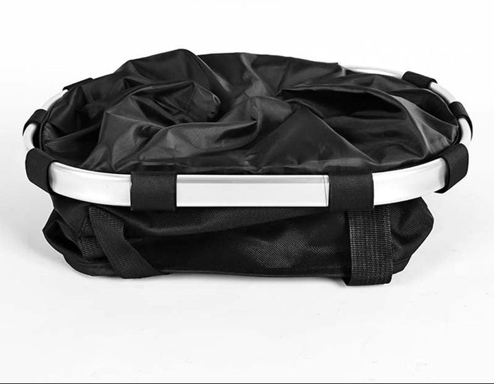 waterproof removable bicycle front basket liner with reinforced aluminum rim and quick-release handlebar hooks Kalsten